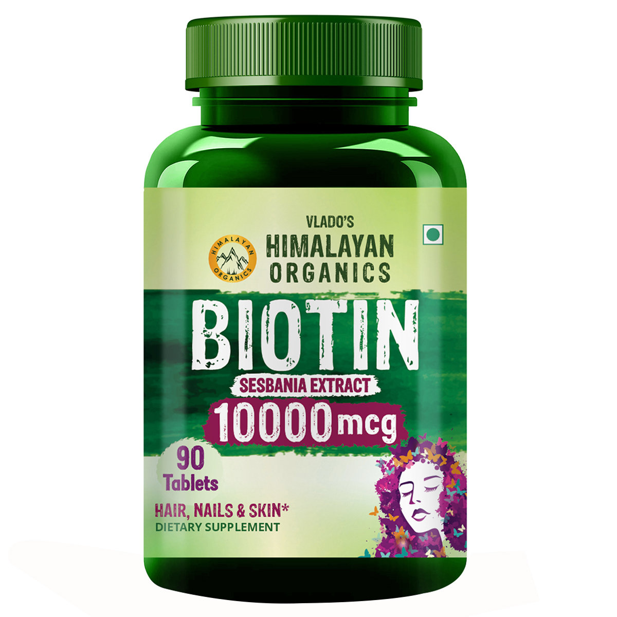 Vlado’s Himalayan Organics Biotin 10000 MCG Tablets for men & Women, 90 Veg Tablets | Hair Growth, Radiant Skin and Stronger Nails I Sesbania Grandiflora Extract Biotin, Pack of 1 Vlado’s Himalayan Organics Biotin 10000 MCG Tablets for men & Women, 90 Veg Tablets | Hair Growth, Radiant Skin and Stronger Nails I Sesbania Grandiflora Extract Biotin, Pack of 1