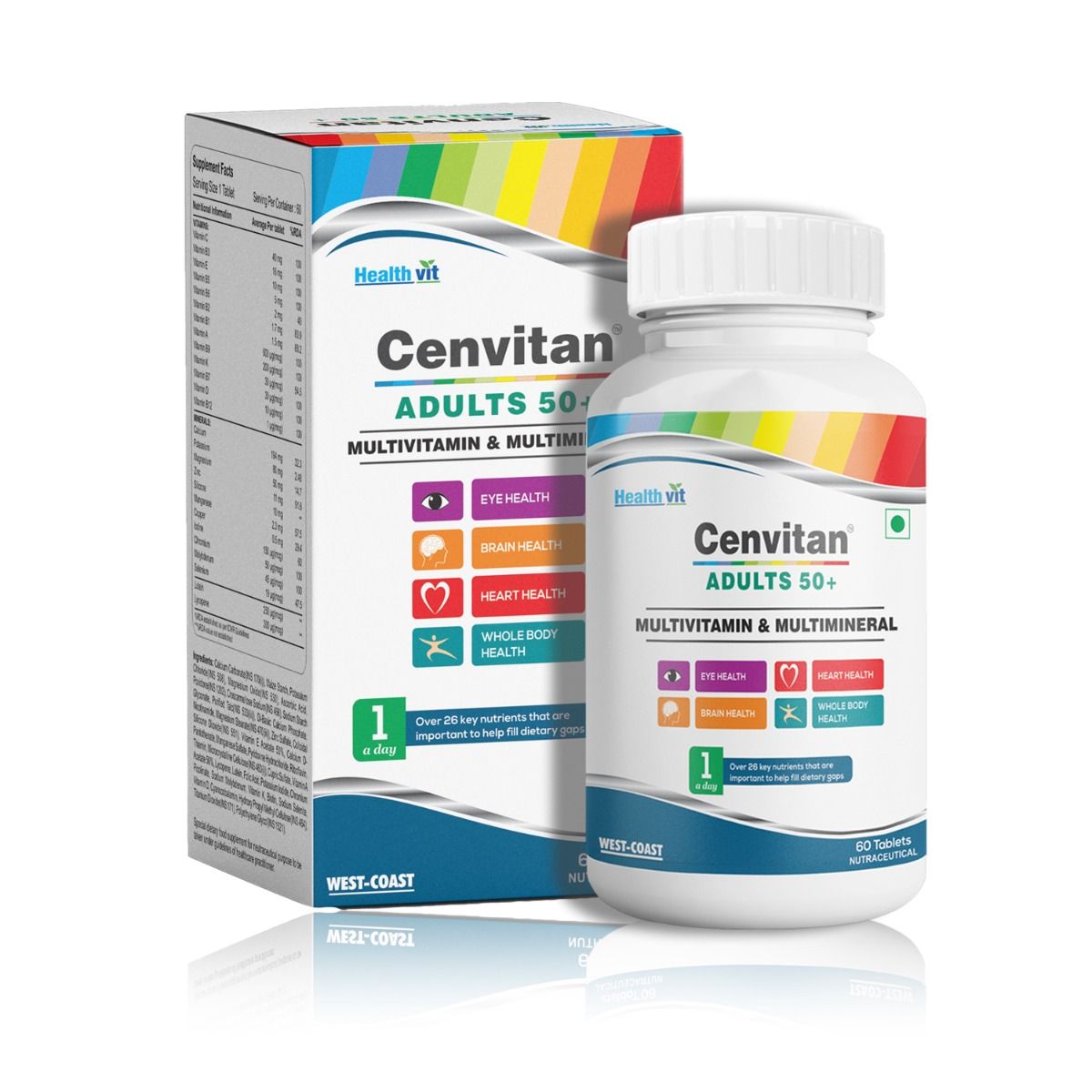 Healthvit Cenvitan Adults 50+ Multivitamin & Multimineral, 60 Tablets