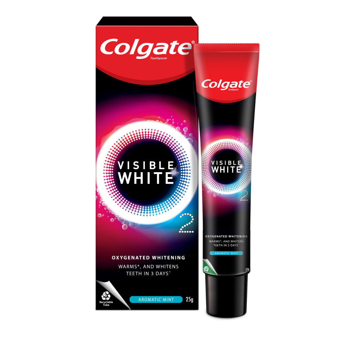 Colgate Visible White O2 Whitening Aromatic Mint Toothpaste, 25 gm ...