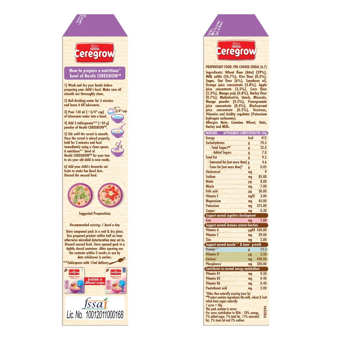 Nestle Ceregrow Multigrain Cereal with Milk & Fruits Powder, 300 gm Refill Pack, Pack of 1 Nestle Ceregrow Multigrain Cereal with Milk & Fruits Powder, 300 gm Refill Pack, Pack of 1