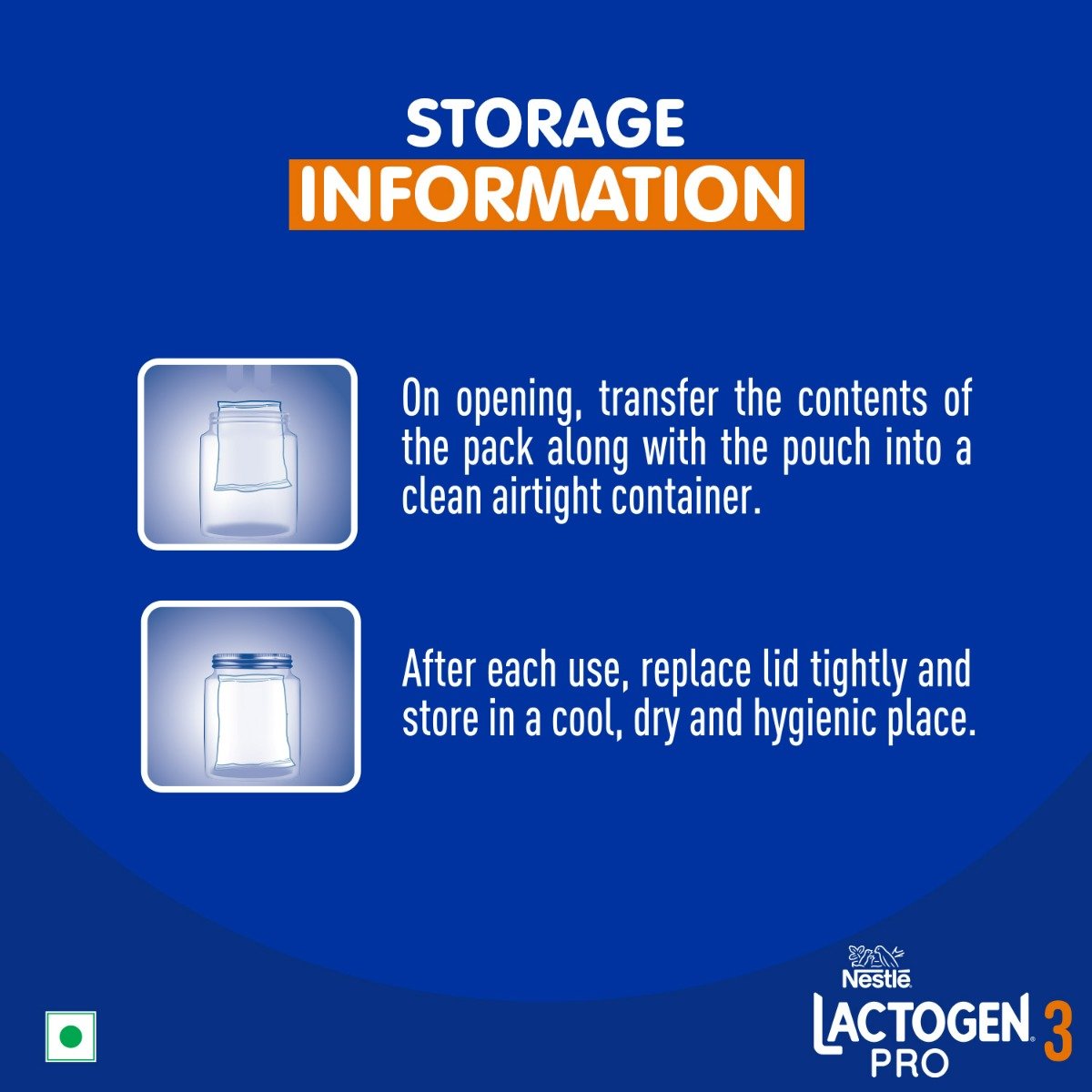 Lactogen Pro 3, Follow-Up Formula With Iron, Whey Protein And Vitamins, After 12 Months Up To 18 Months, Bag-In-Box Pack, 400 gm, Pack of 1 Lactogen Pro 3, Follow-Up Formula With Iron, Whey Protein And Vitamins, After 12 Months Up To 18 Months, Bag-In-Box Pack, 400 gm, Pack of 1