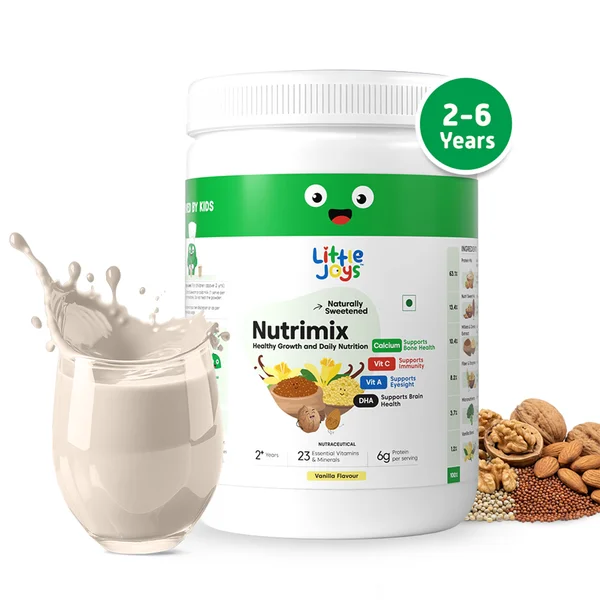 Little Joys 2+ Years Nutrimix Vanilla Flavor Powder, 350 gm Jar, Pack of 1