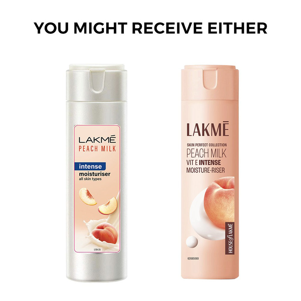 Lakme Peach Milk Intense Moisturiser 120 ml | Vitamin E & Peach Milk Extract | Intense Nourishment | Moisturises Skin for 24 Hrs | Non Sticky & Lightweight | For Normal To Dry Skin, Pack of 1 Lakme Peach Milk Intense Moisturiser 120 ml | Vitamin E & Peach Milk Extract | Intense Nourishment | Moisturises Skin for 24 Hrs | Non Sticky & Lightweight | For Normal To Dry Skin, Pack of 1