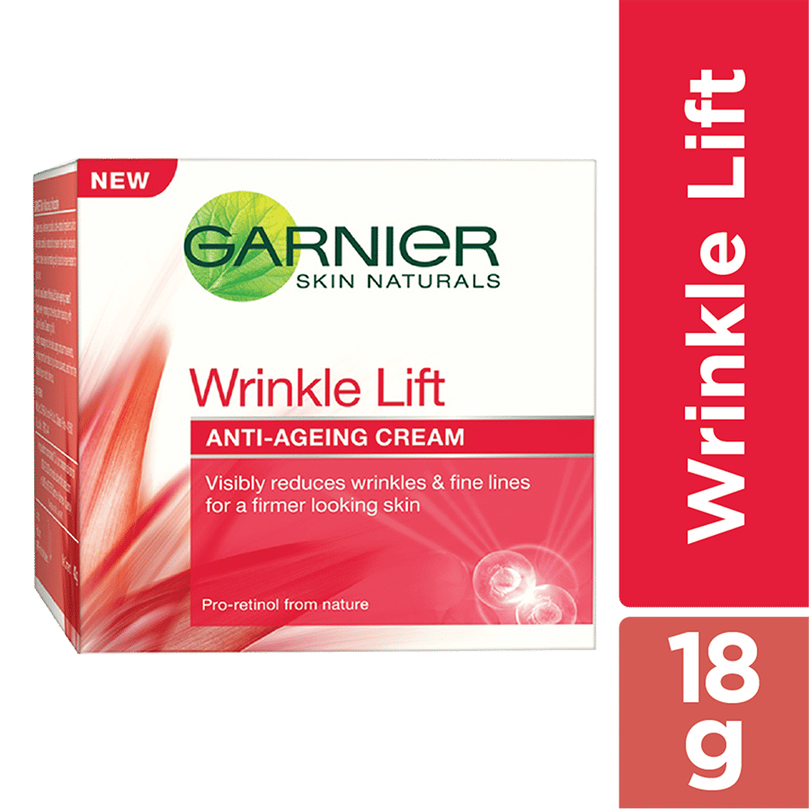 Garnier Skin Naturals, Wrinkle Lift AntiAgeing Cream, 18gm Price, Uses