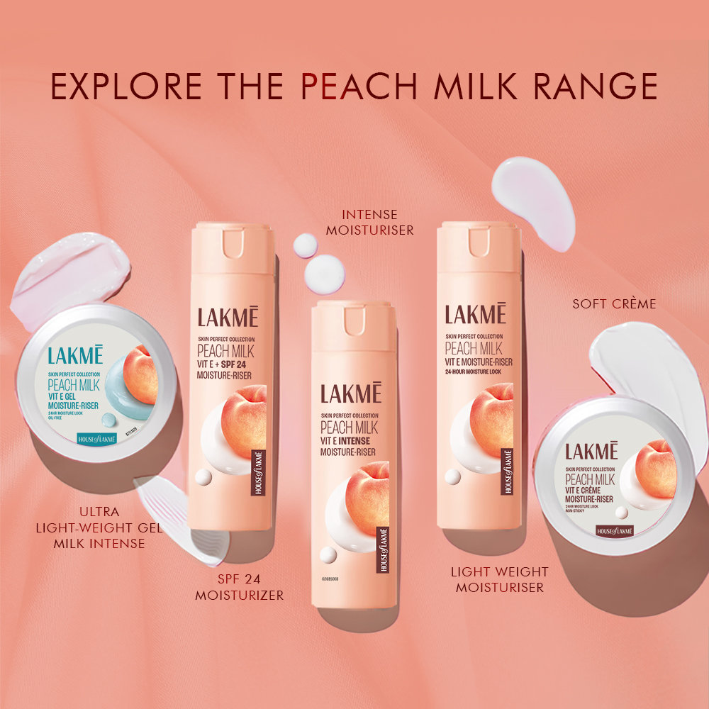 Lakme Peach Milk Moisturizer Body Lotion 60 ml | Peach Milk Extract, Vitamin C & E | Moisturises Skin For 24Hrs | Lightweight | Non Sticky | All Season Crème | For All Skin Type, Pack of 1 Lakme Peach Milk Moisturizer Body Lotion 60 ml | Peach Milk Extract, Vitamin C & E | Moisturises Skin For 24Hrs | Lightweight | Non Sticky | All Season Crème | For All Skin Type, Pack of 1
