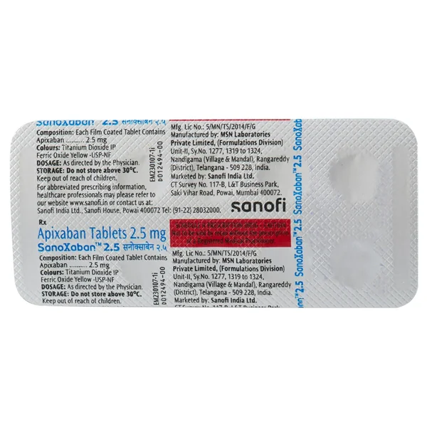 Sanoxaban 2.5 mg Tablet 10's