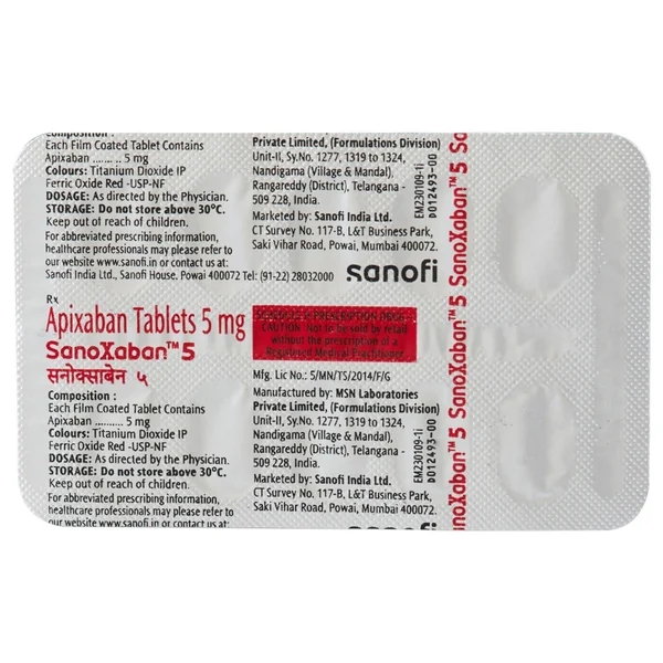 Sanoxaban 5 Tablet 10's