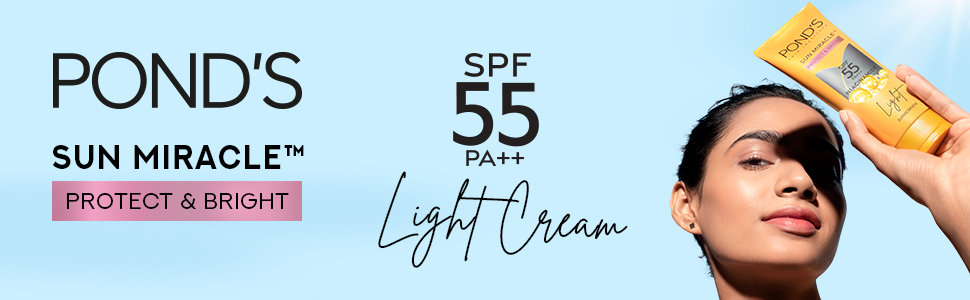 Pond's Serum Boost SPF 55 PA++ Lightweight Sunscreen cream, 50 gm, Pack of 1 Pond's Serum Boost SPF 55 PA++ Lightweight Sunscreen cream, 50 gm, Pack of 1