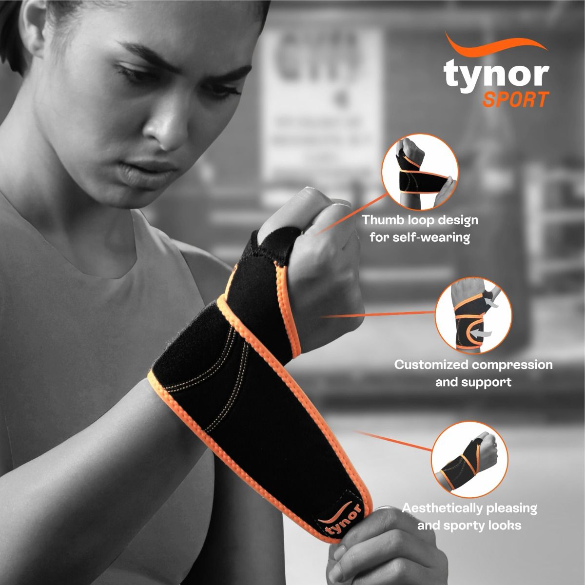 Tynor Wrist Wrap With Thumb Loop Universal, 1 Count Price, Uses, Side