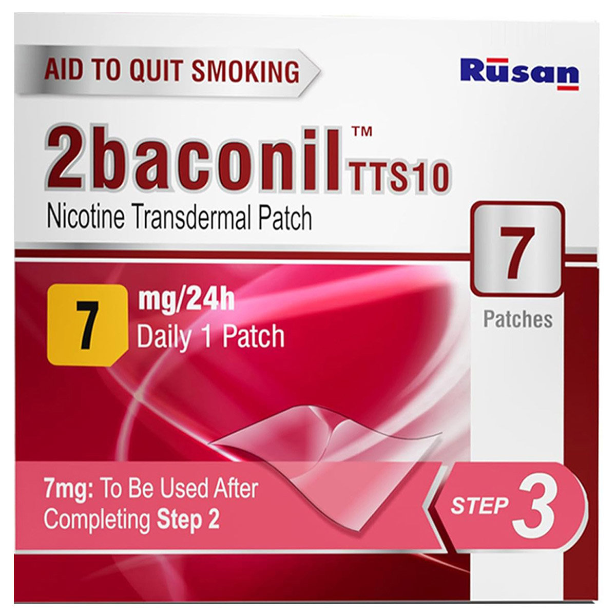 2baconil TTS10 7mg/24h Nicotine Transdermal Patch, 7 Count, Pack of 1 2baconil TTS10 7mg/24h Nicotine Transdermal Patch, 7 Count, Pack of 1