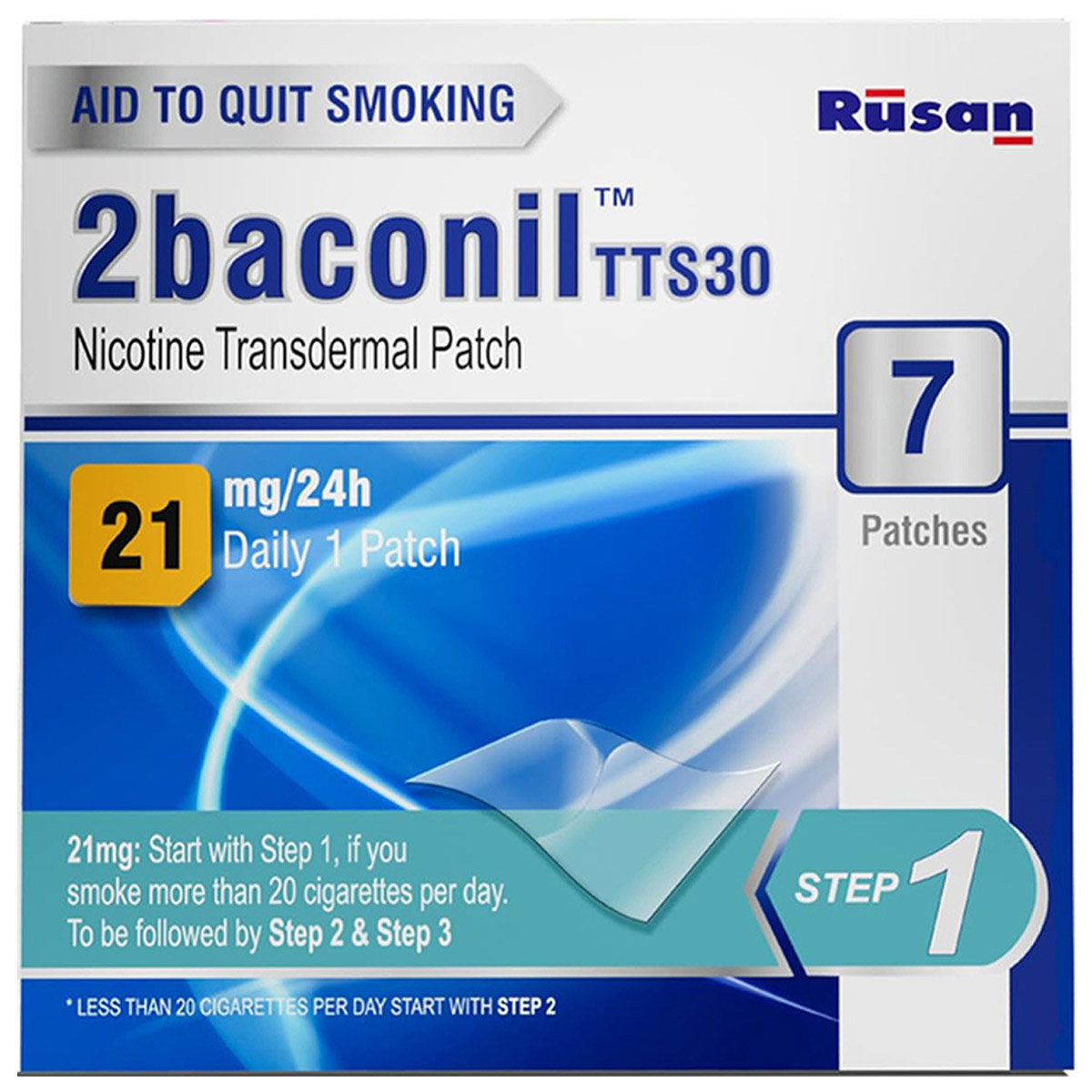 2baconil TTS30 21mg Patches, 7 Count, Pack of 1 2baconil TTS30 21mg Patches, 7 Count, Pack of 1