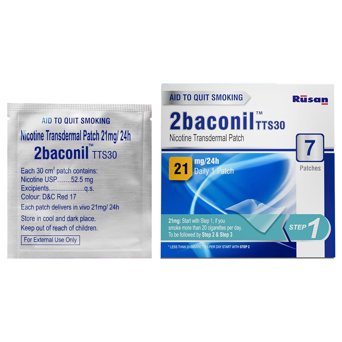 2baconil TTS30 21mg Patches, 7 Count, Pack of 1 2baconil TTS30 21mg Patches, 7 Count, Pack of 1