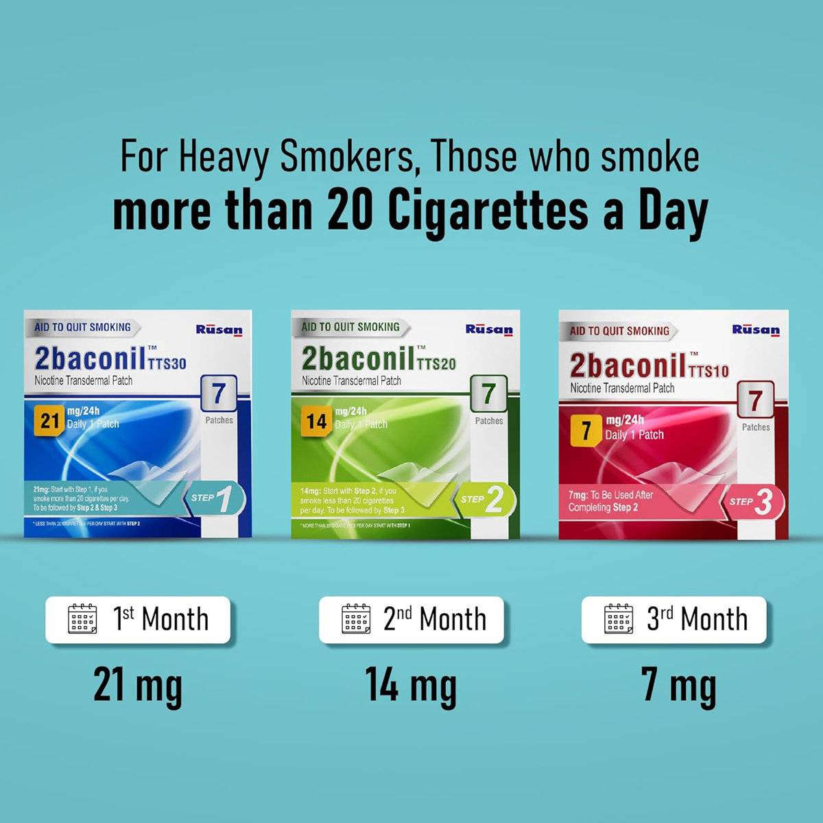 2baconil TTS30 21mg Patches, 7 Count, Pack of 1 2baconil TTS30 21mg Patches, 7 Count, Pack of 1