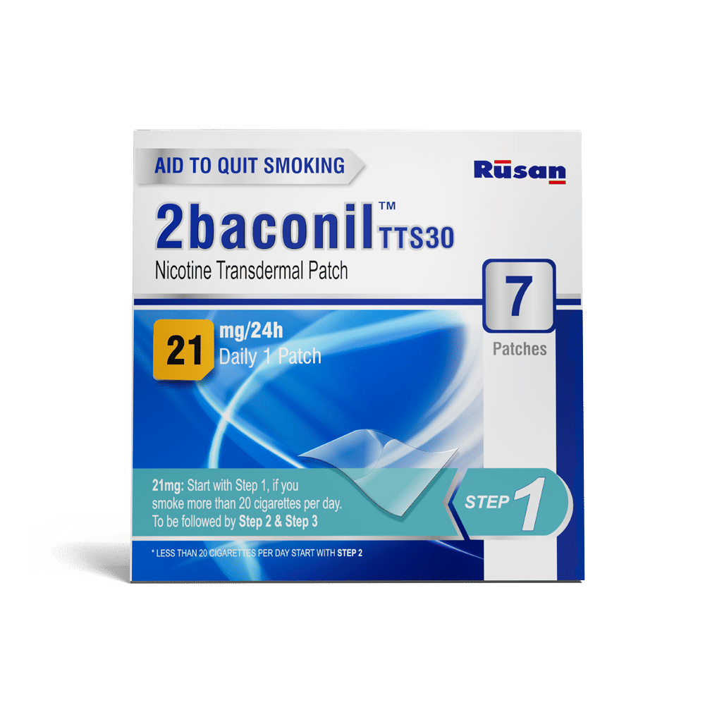 2baconil TTS30 Nicotine 21mg/24h Transdermal Patch 7's, Pack of 7 2baconil TTS30 Nicotine 21mg/24h Transdermal Patch 7's, Pack of 7