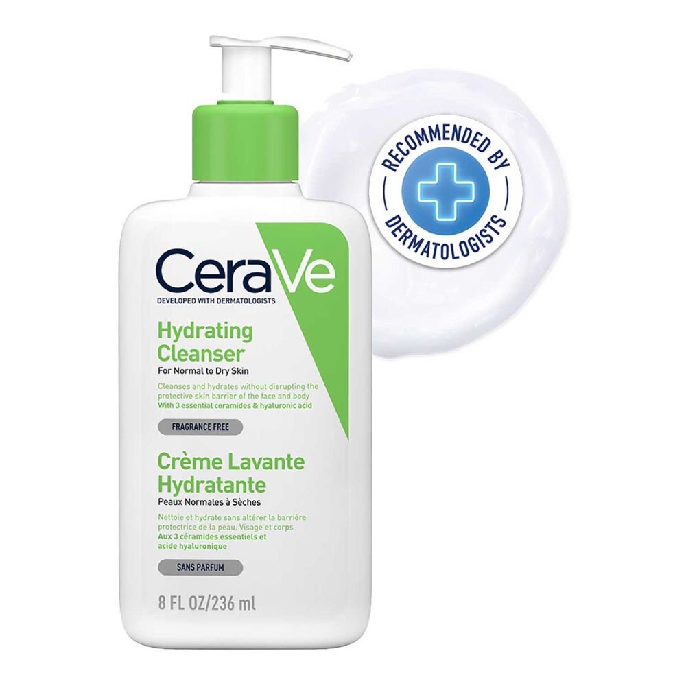 CeraVe Hydrating Cleanser 236 ml | Ceramides & Hyaluronic Acid | Gently Cleanses | All Day Hydration | For Face & Body | Suitable For Adult & Children | For Normal to Dry Skin CeraVe Hydrating Cleanser 236 ml | Ceramides & Hyaluronic Acid | Gently Cleanses | All Day Hydration | For Face & Body | Suitable For Adult & Children | For Normal to Dry Skin