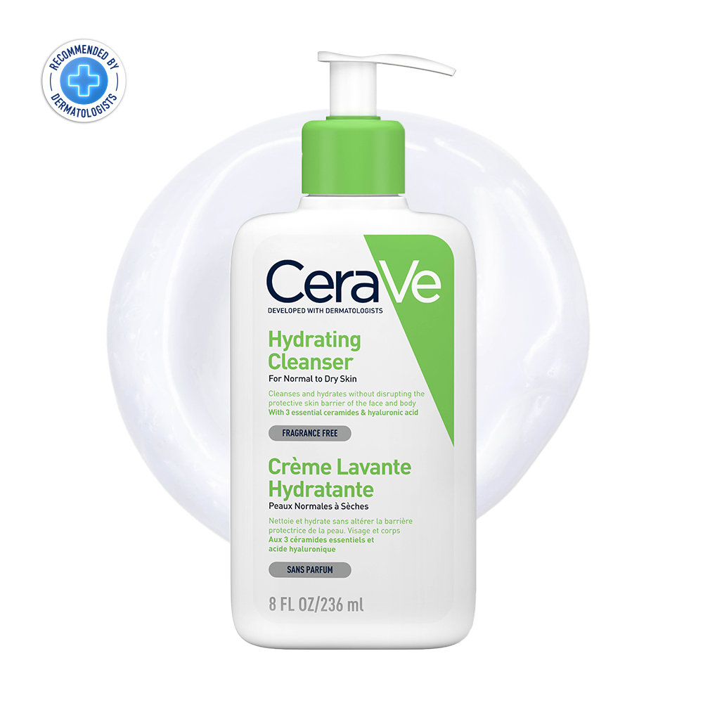 CeraVe Hydrating Cleanser 236 ml | Ceramides & Hyaluronic Acid | Gently Cleanses | All Day Hydration | For Face & Body | Suitable For Adult & Children | For Normal to Dry Skin, Pack of 1 CeraVe Hydrating Cleanser 236 ml | Ceramides & Hyaluronic Acid | Gently Cleanses | All Day Hydration | For Face & Body | Suitable For Adult & Children | For Normal to Dry Skin, Pack of 1