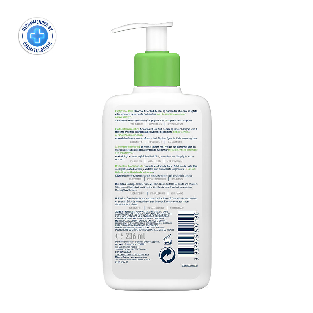 CeraVe Hydrating Cleanser 236 ml | Ceramides & Hyaluronic Acid | Gently Cleanses | All Day Hydration | For Face & Body | Suitable For Adult & Children | For Normal to Dry Skin, Pack of 1 CeraVe Hydrating Cleanser 236 ml | Ceramides & Hyaluronic Acid | Gently Cleanses | All Day Hydration | For Face & Body | Suitable For Adult & Children | For Normal to Dry Skin, Pack of 1
