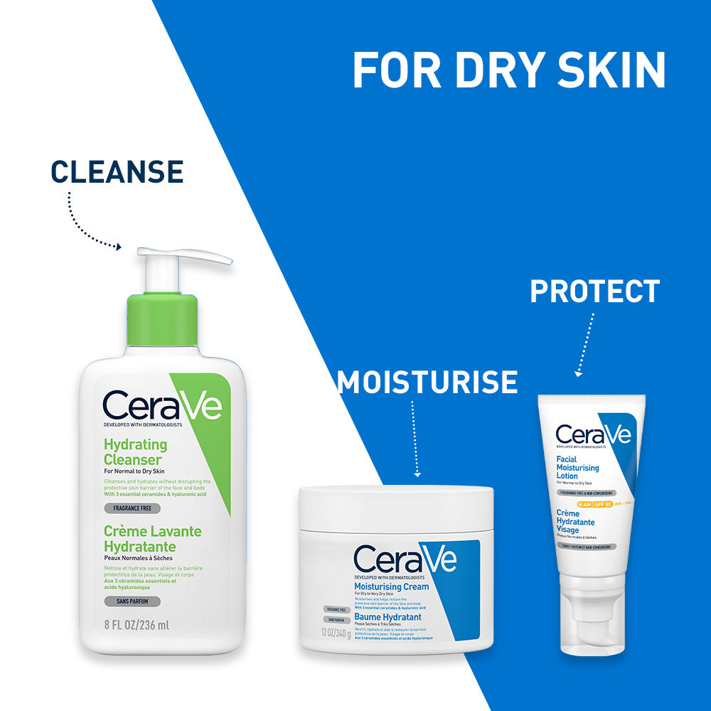 CeraVe Hydrating Cleanser 236 ml | Ceramides & Hyaluronic Acid | Gently Cleanses | All Day Hydration | For Face & Body | Suitable For Adult & Children | For Normal to Dry Skin, Pack of 1 CeraVe Hydrating Cleanser 236 ml | Ceramides & Hyaluronic Acid | Gently Cleanses | All Day Hydration | For Face & Body | Suitable For Adult & Children | For Normal to Dry Skin, Pack of 1