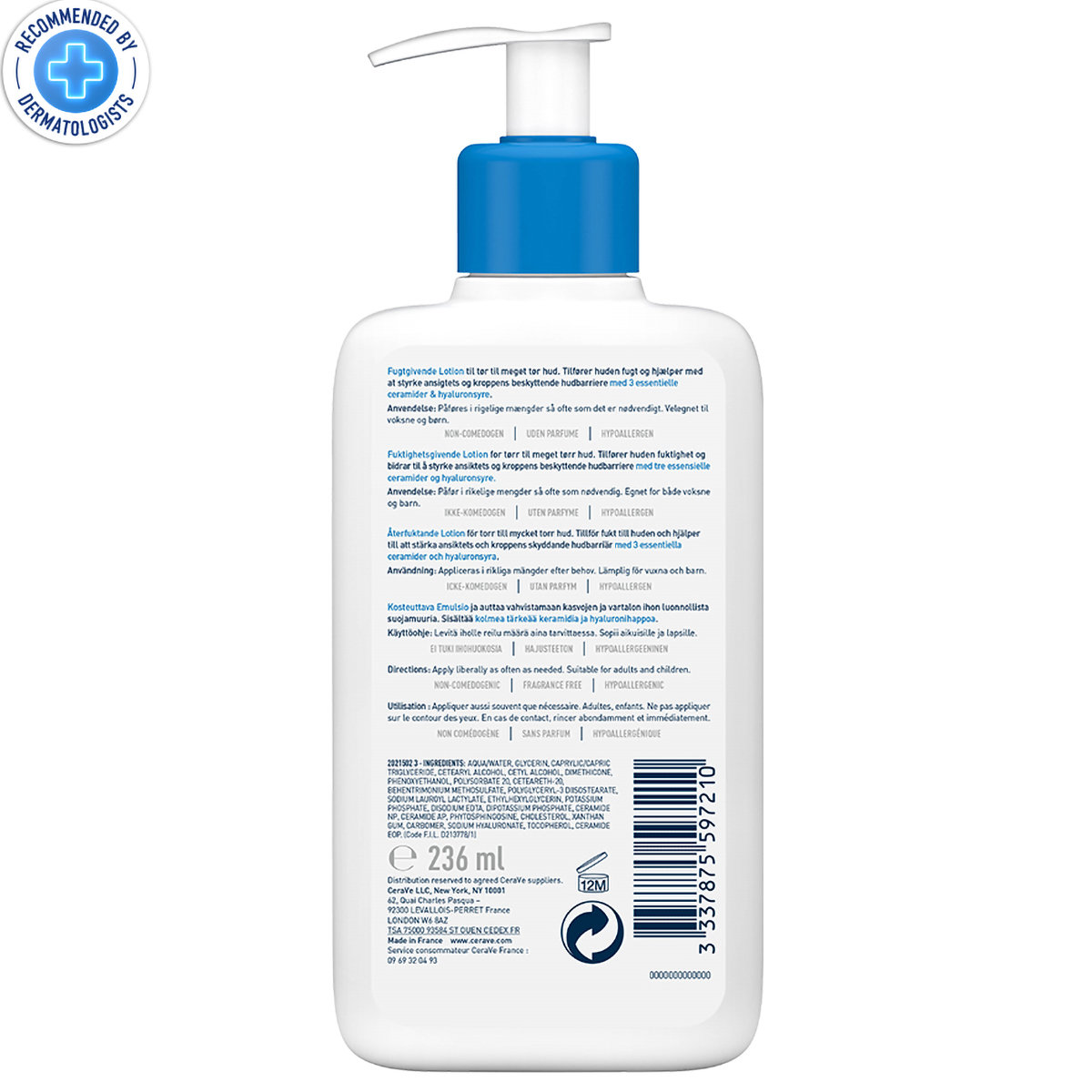 CeraVe Moisturising Lotion 236 ml | Ceramides & Hyaluronic Acid | Provides Long Lasting Hydration | Non Greasy | For Dry to Very Dry Skin, Pack of 1 CeraVe Moisturising Lotion 236 ml | Ceramides & Hyaluronic Acid | Provides Long Lasting Hydration | Non Greasy | For Dry to Very Dry Skin, Pack of 1