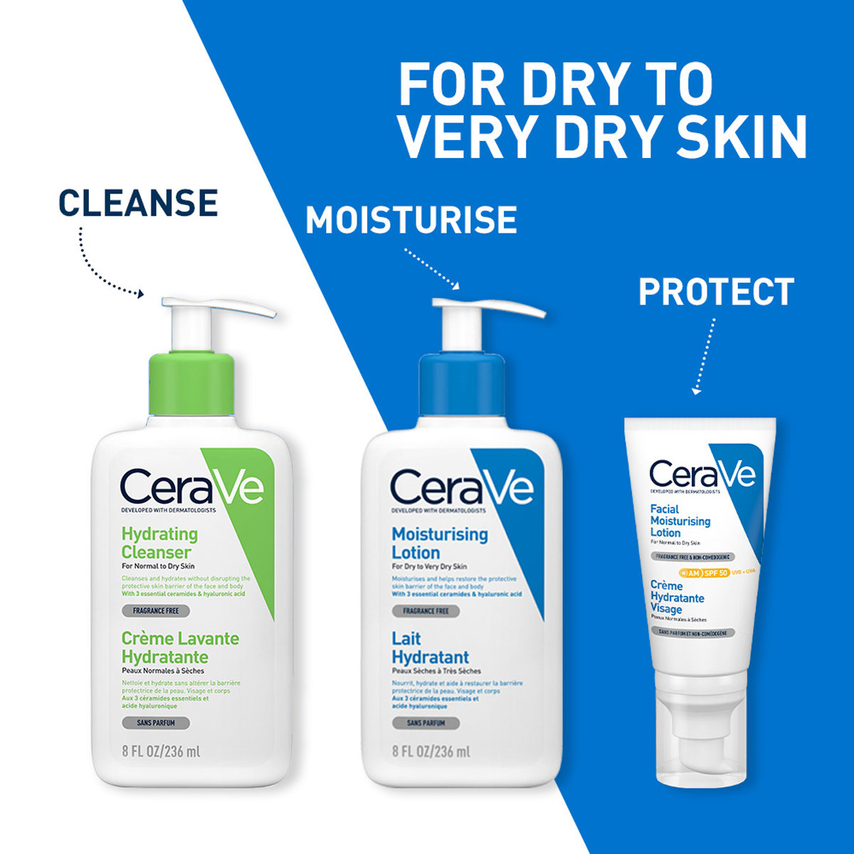 CeraVe Moisturising Lotion 236 ml | Ceramides & Hyaluronic Acid | Provides Long Lasting Hydration | Non Greasy | For Dry to Very Dry Skin, Pack of 1 CeraVe Moisturising Lotion 236 ml | Ceramides & Hyaluronic Acid | Provides Long Lasting Hydration | Non Greasy | For Dry to Very Dry Skin, Pack of 1
