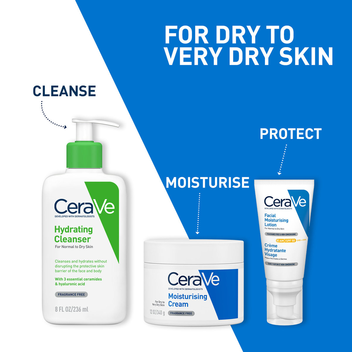 CeraVe Moisturising Cream 340 gm | Ceramides & Hyaluronic Acid | Provides Long Lasting Hydration | Non Greasy | For Dry to Very Dry Skin, Pack of 1 CeraVe Moisturising Cream 340 gm | Ceramides & Hyaluronic Acid | Provides Long Lasting Hydration | Non Greasy | For Dry to Very Dry Skin, Pack of 1