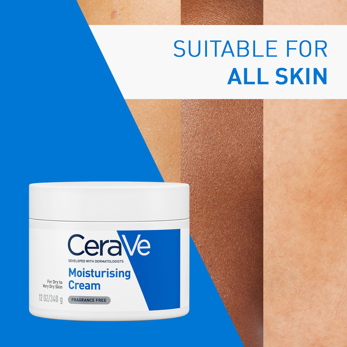 CeraVe Moisturising Cream 340 gm | Ceramides & Hyaluronic Acid | Provides Long Lasting Hydration | Non Greasy | For Dry to Very Dry Skin, Pack of 1 CeraVe Moisturising Cream 340 gm | Ceramides & Hyaluronic Acid | Provides Long Lasting Hydration | Non Greasy | For Dry to Very Dry Skin, Pack of 1