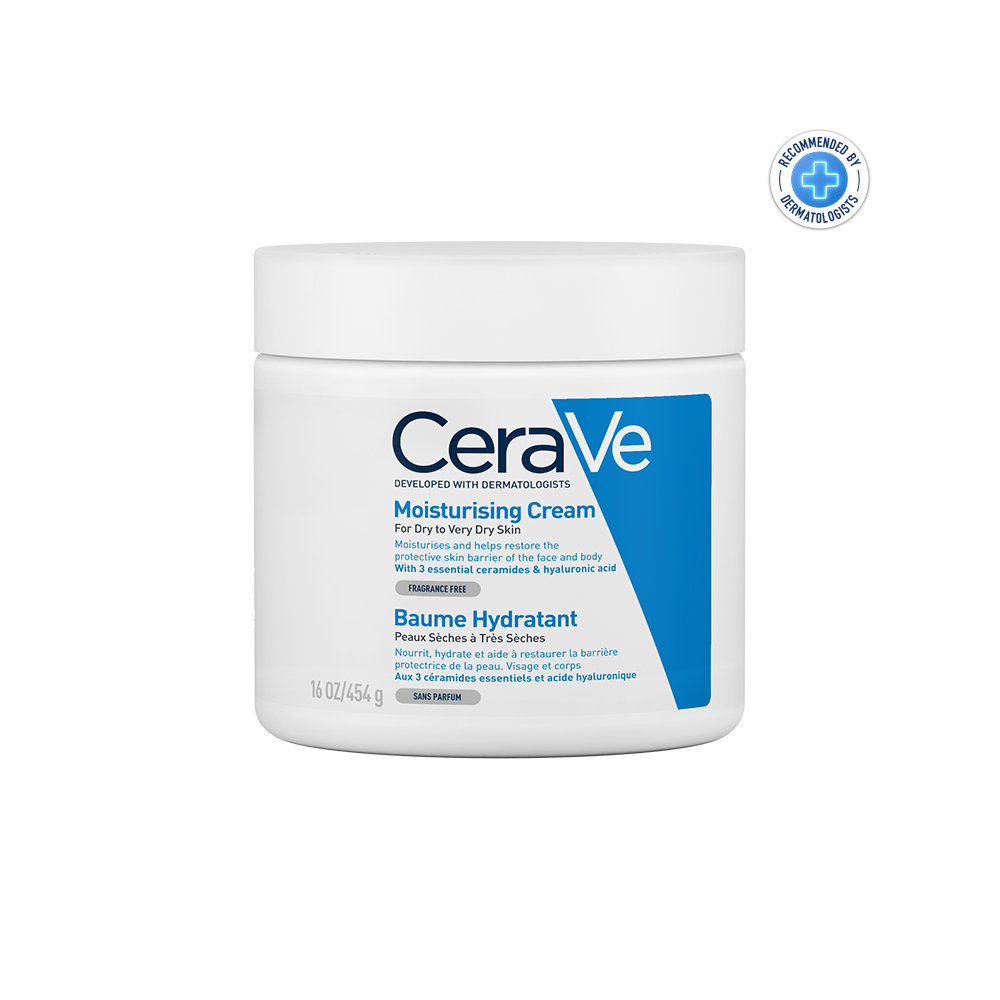 CeraVe Moisturising Cream 454 gm | Ceramides & Hyaluronic Acid | Provides Long Lasting Hydration | Non Greasy | For Dry to Very Dry Skin, Pack of 1 CeraVe Moisturising Cream 454 gm | Ceramides & Hyaluronic Acid | Provides Long Lasting Hydration | Non Greasy | For Dry to Very Dry Skin, Pack of 1