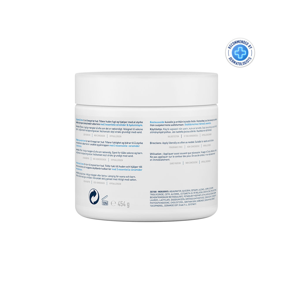 CeraVe Moisturising Cream 454 gm | Ceramides & Hyaluronic Acid | Provides Long Lasting Hydration | Non Greasy | For Dry to Very Dry Skin, Pack of 1 CeraVe Moisturising Cream 454 gm | Ceramides & Hyaluronic Acid | Provides Long Lasting Hydration | Non Greasy | For Dry to Very Dry Skin, Pack of 1