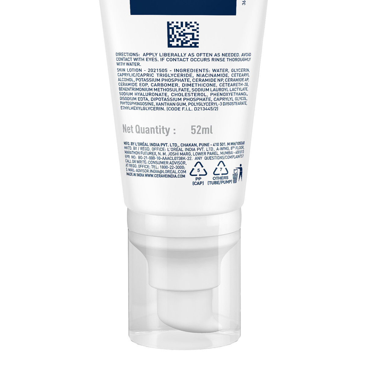 CeraVe PM Facial Moisturising Lotion 52 ml | Ceramides, Niacinamide, Hyaluronic Acid | Provides Moisturization & Hydration | For Normal to Dry Skin, Pack of 1 CeraVe PM Facial Moisturising Lotion 52 ml | Ceramides, Niacinamide, Hyaluronic Acid | Provides Moisturization & Hydration | For Normal to Dry Skin, Pack of 1