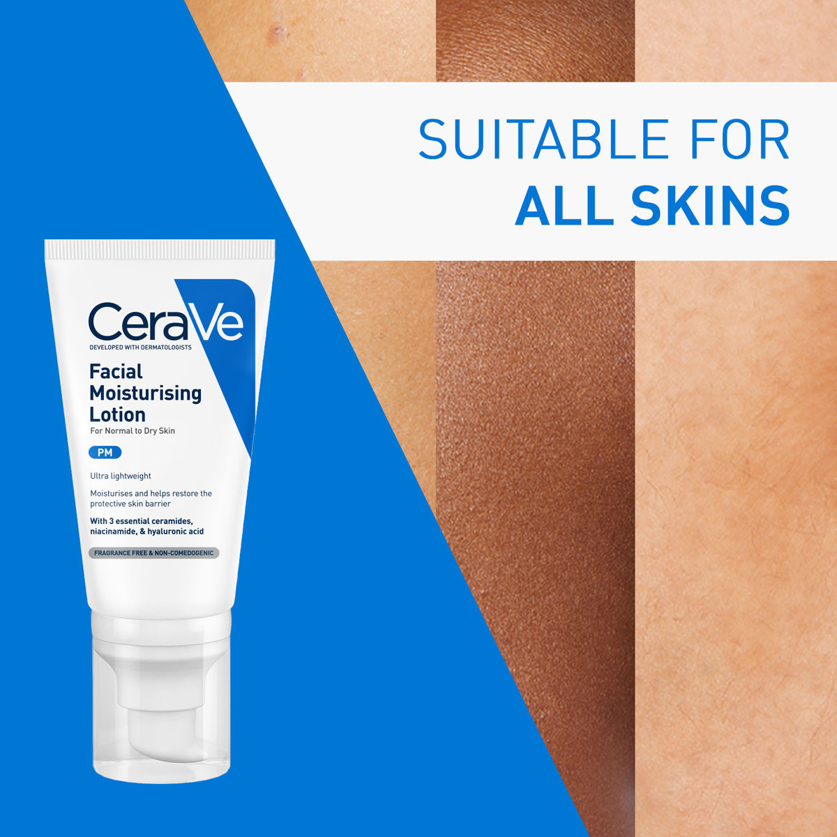CeraVe PM Facial Moisturising Lotion 52 ml | Ceramides, Niacinamide, Hyaluronic Acid | Provides Moisturization & Hydration | For Normal to Dry Skin, Pack of 1 CeraVe PM Facial Moisturising Lotion 52 ml | Ceramides, Niacinamide, Hyaluronic Acid | Provides Moisturization & Hydration | For Normal to Dry Skin, Pack of 1