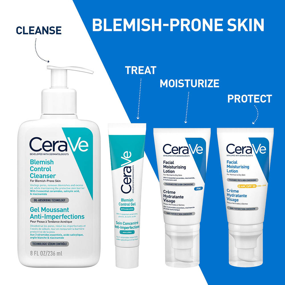 CeraVe Blemish Control Gel 40 ml | with 2% Salicylic Acid, AHA & Niacinamide for Acne Spot Treatment, Pack of 1 CeraVe Blemish Control Gel 40 ml | with 2% Salicylic Acid, AHA & Niacinamide for Acne Spot Treatment, Pack of 1