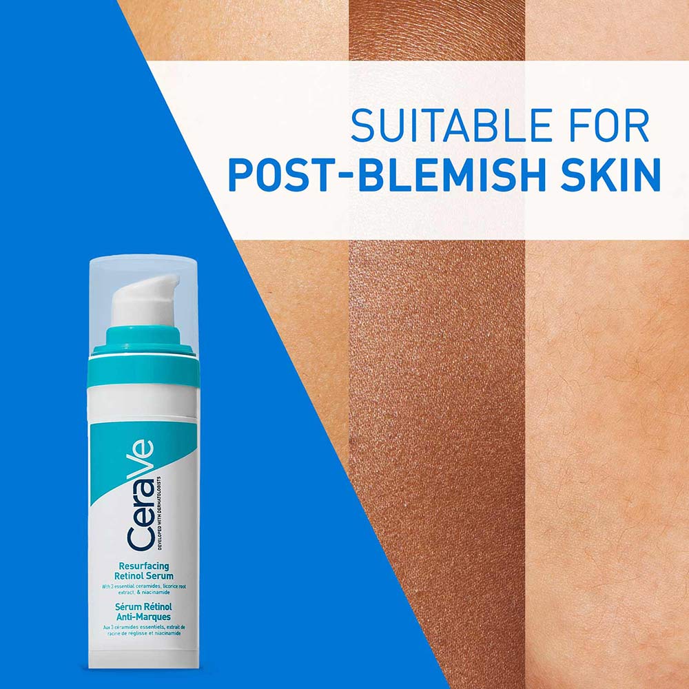 CeraVe Resurfacing Retinol Serum 30 ml | Reduces Acne Marks with Licorice Root Extract & Niacinamide, Pack of 1 CeraVe Resurfacing Retinol Serum 30 ml | Reduces Acne Marks with Licorice Root Extract & Niacinamide, Pack of 1