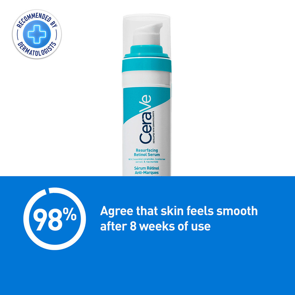 CeraVe Resurfacing Retinol Serum 30 ml | Reduces Acne Marks with Licorice Root Extract & Niacinamide, Pack of 1 CeraVe Resurfacing Retinol Serum 30 ml | Reduces Acne Marks with Licorice Root Extract & Niacinamide, Pack of 1