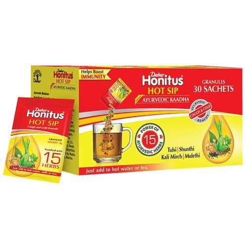 Dabur Honitus Hot Sip Granules, 1 Sachet Uses, Benefits, Price