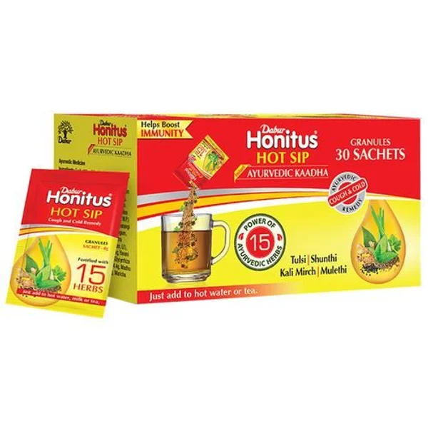 Dabur Honitus Hot Sip Granules, 1 Sachet, Pack of 1