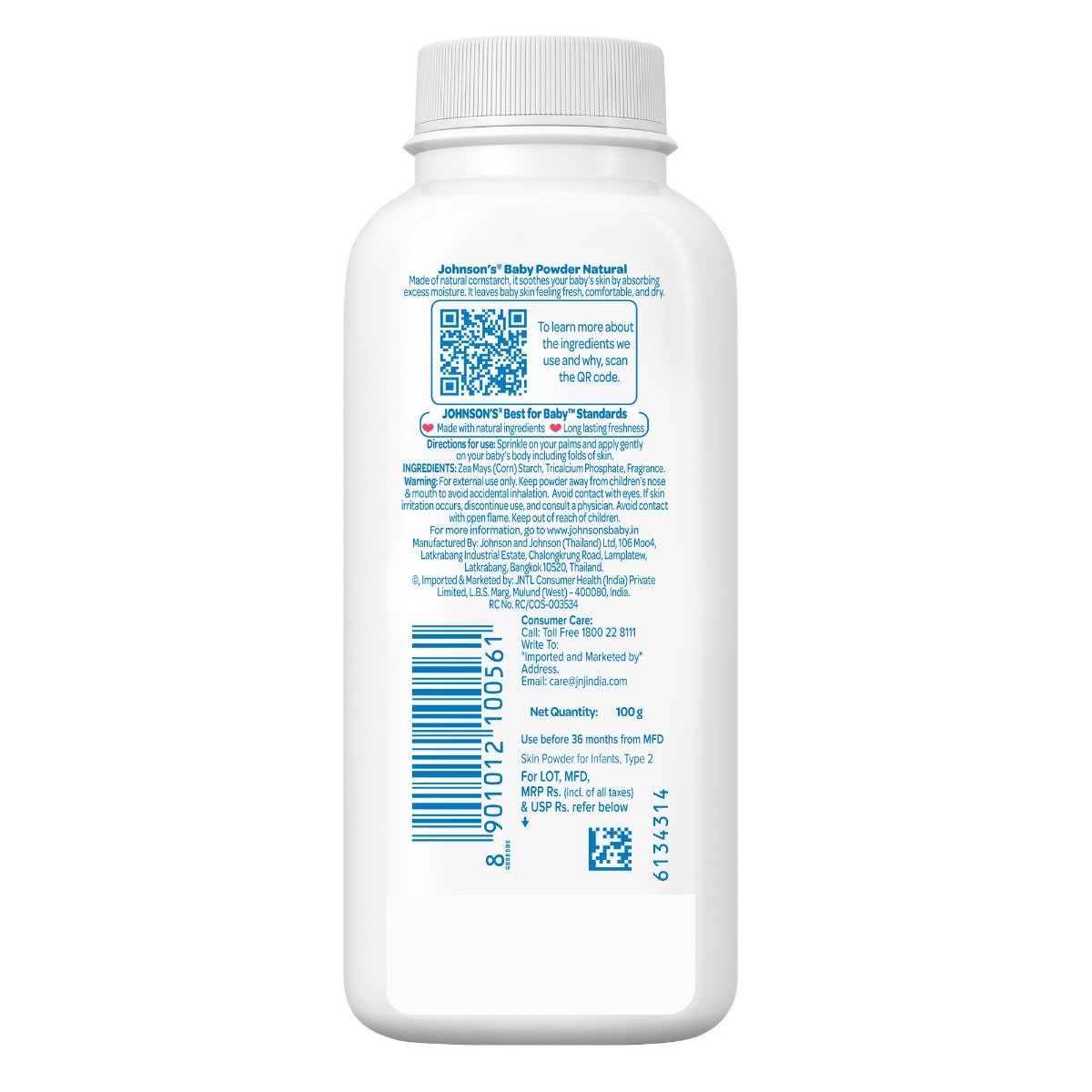 Johnson's Baby Natural Plant Based Powder, 100 gm, Pack of 1 Johnson's Baby Natural Plant Based Powder, 100 gm, Pack of 1