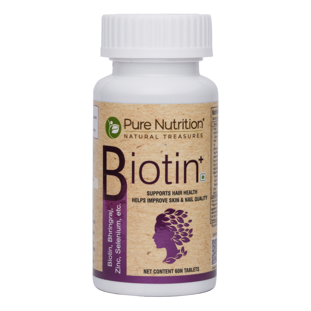 Pure Nutrition Biotin Plus For Hair Skin  Nails  800 mg  90 Tablet