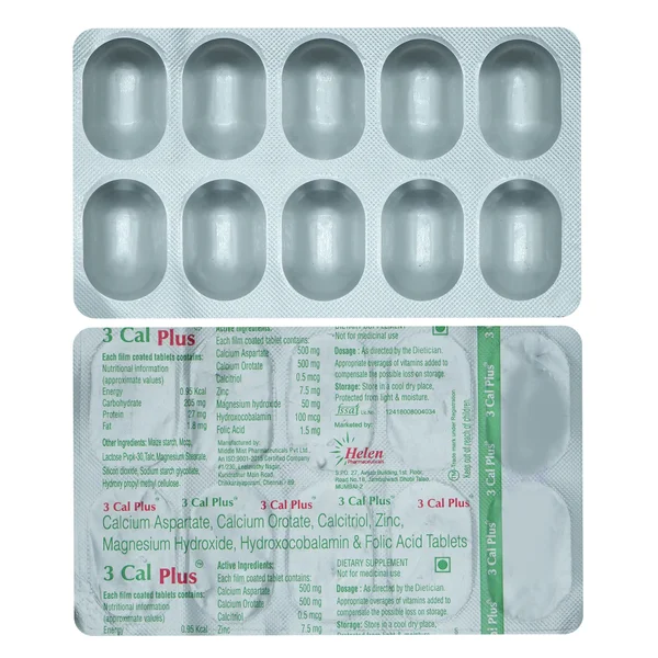 3 Cal Plus Tablet 10's, Pack of 10 TABLETS