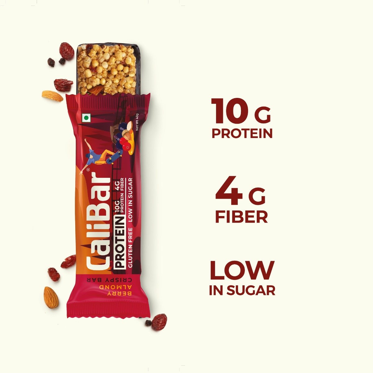 CaliBar 10g Protein 6-BAR Variety Pack | No Added Sugar, 6x40 gm, Pack of 1 CaliBar 10g Protein 6-BAR Variety Pack | No Added Sugar, 6x40 gm, Pack of 1
