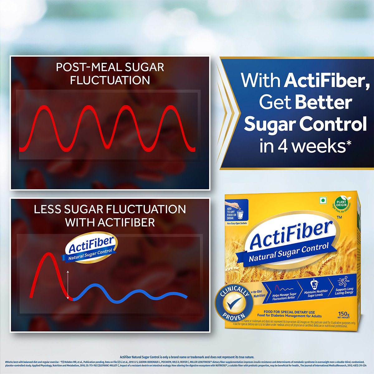ActiFiber Natural Sugar Control | Food for Special Dietary Use for Diabetes Management | Manage Blood Sugar Fluctuations Better | Clinically Proven | Plant Origin | Easy to Use (150Gms Pack, 30Sachets), Pack of 1 ActiFiber Natural Sugar Control | Food for Special Dietary Use for Diabetes Management | Manage Blood Sugar Fluctuations Better | Clinically Proven | Plant Origin | Easy to Use (150Gms Pack, 30Sachets), Pack of 1