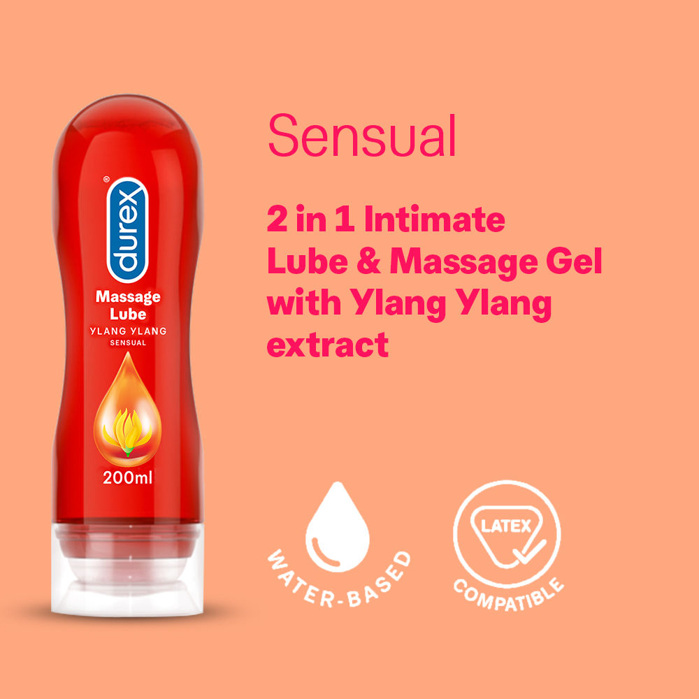 Durex Ylang Ylang Sensual Massage Lubricant Gel, 200 ml, Pack of 1 