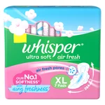Whisper Ultra Skin Love Soft Sanitary Pads for Women XL, 7 Count