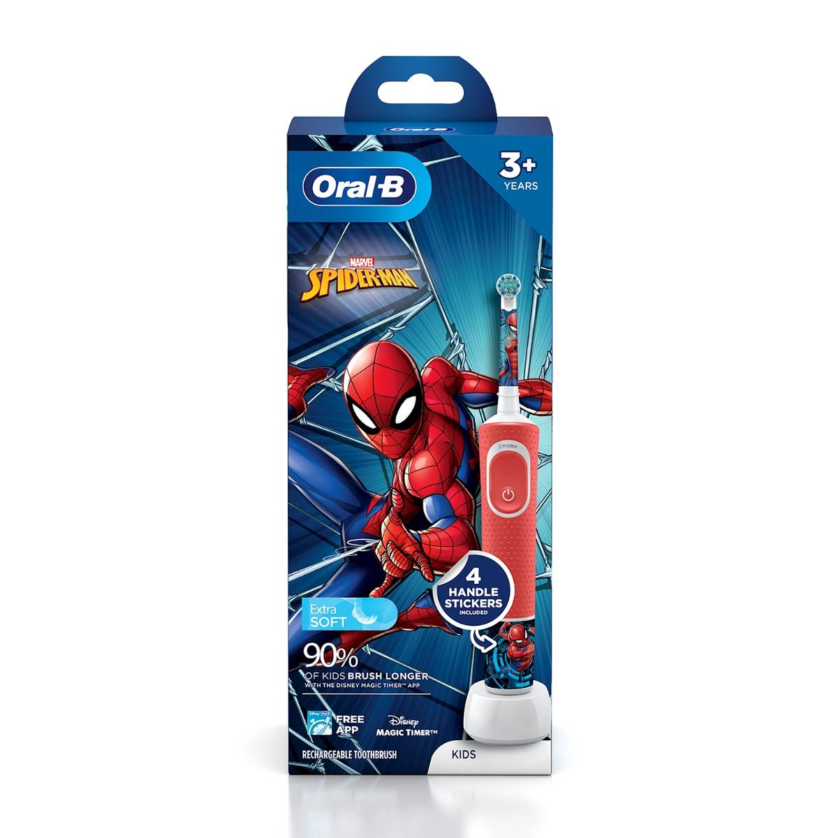 Buy Oral-B Kids Spiderman Extra Soft Electric Rechargeable Toothbrush, 1 Count Online