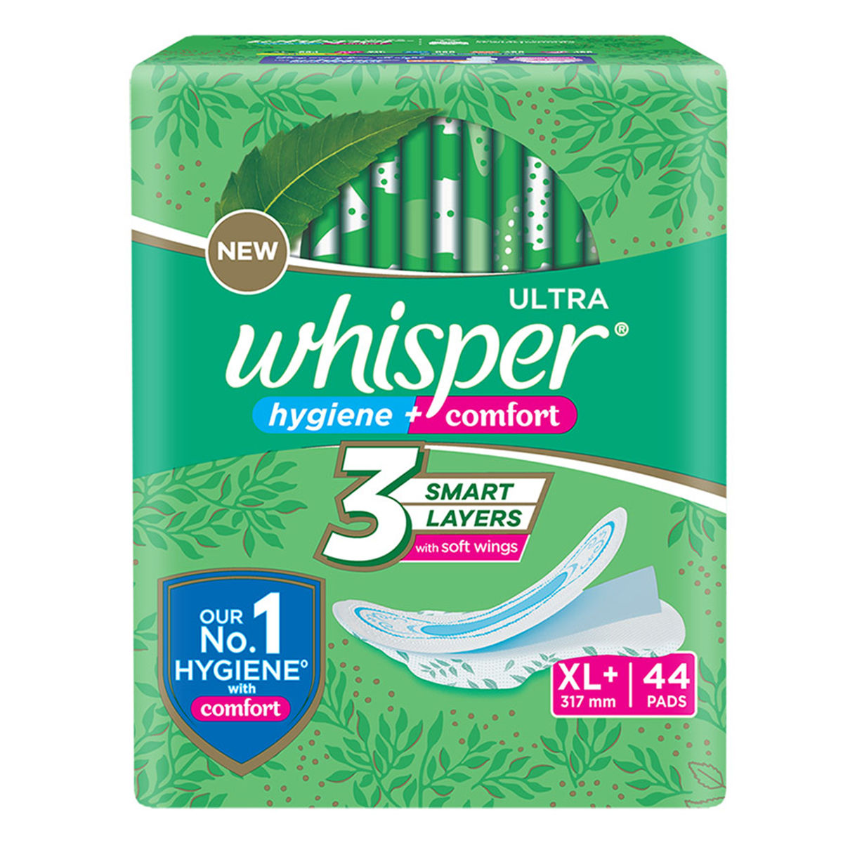 Whisper Ultra Clean Sanitary Pads XL+, 44 Count Price, Uses, Side