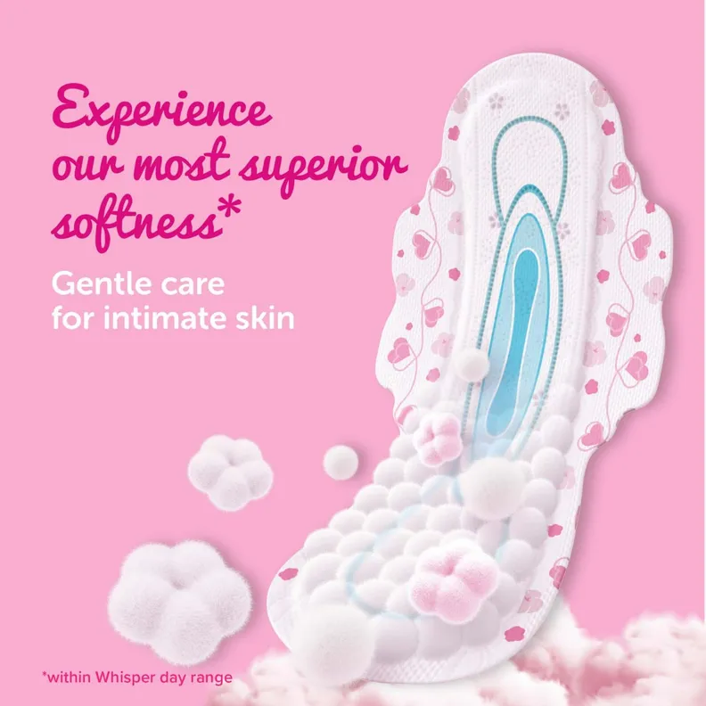 Whisper Ultra Soft Sanitary Napkin With Wings (Xl) 15 Pads