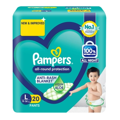 Pampers All-Round Protection Diaper Pants Large, 20 Count, Pack of 1