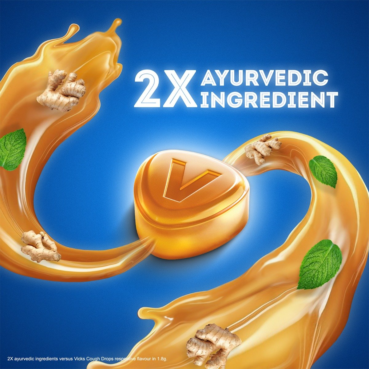 Vicks Cough Drops Ginger 25 Lozenges | For Fast Relief From Throat Irritation & Cough, Pack of 1 Vicks Cough Drops Ginger 25 Lozenges | For Fast Relief From Throat Irritation & Cough, Pack of 1