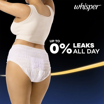 Whisper Super Absorbent Period Panty Medium-Large, 6 Count, Pack of 1