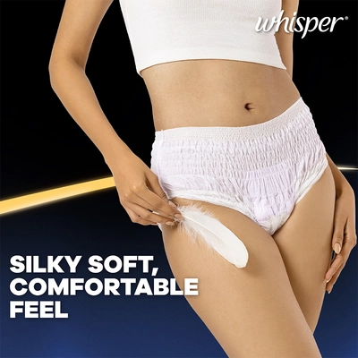 Whisper Super Absorbent Period Panty Medium-Large, 6 Count, Pack of 1