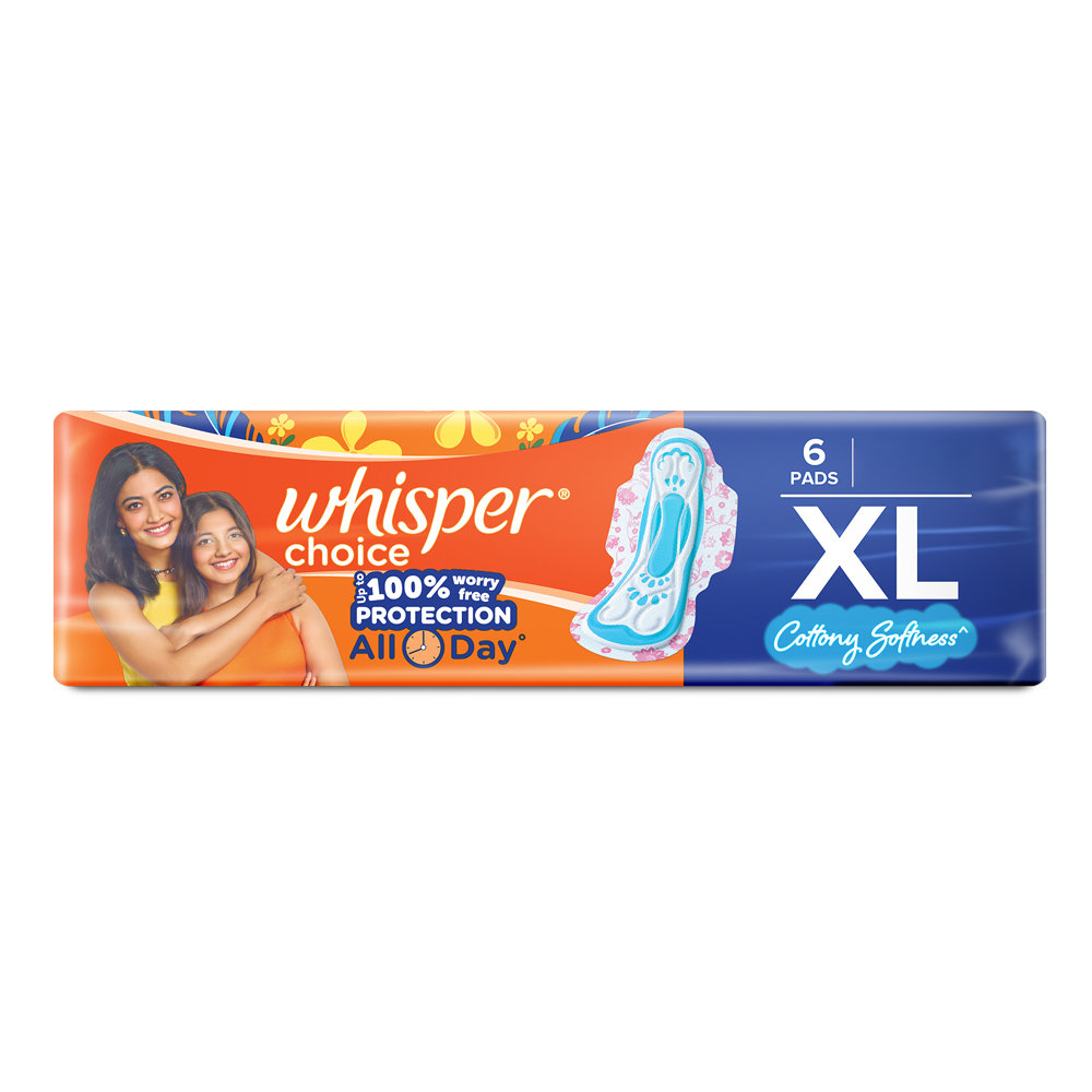 Whisper Choice Wings Sanitary Pads XL, 6 Count, Pack of 1 Whisper Choice Wings Sanitary Pads XL, 6 Count, Pack of 1